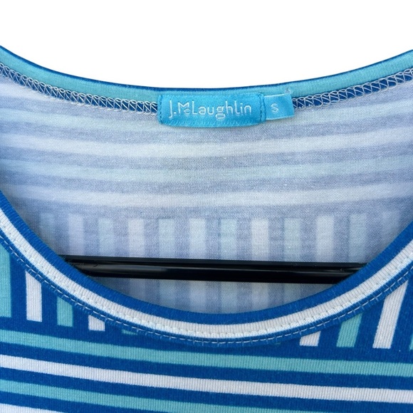 J.McLaughlin Cotton T-Shirt Dress - Size Small - Blue Stripes - Picture 5 of 11